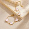 Gold Butterfly Shell Pendant Bracelet For Women Dainty Jewelry