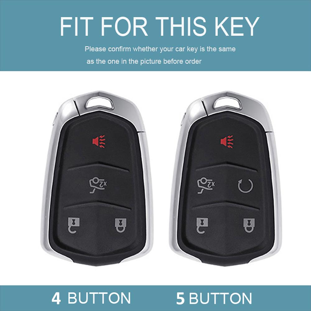 4/5 Buttons TPU Car Smart Key Cover Case Key Fob Bag For Cadillac ATS CT6 CTS DTS XT5 Escalade ESV SRX STS XTS ELR 2014 - 2018