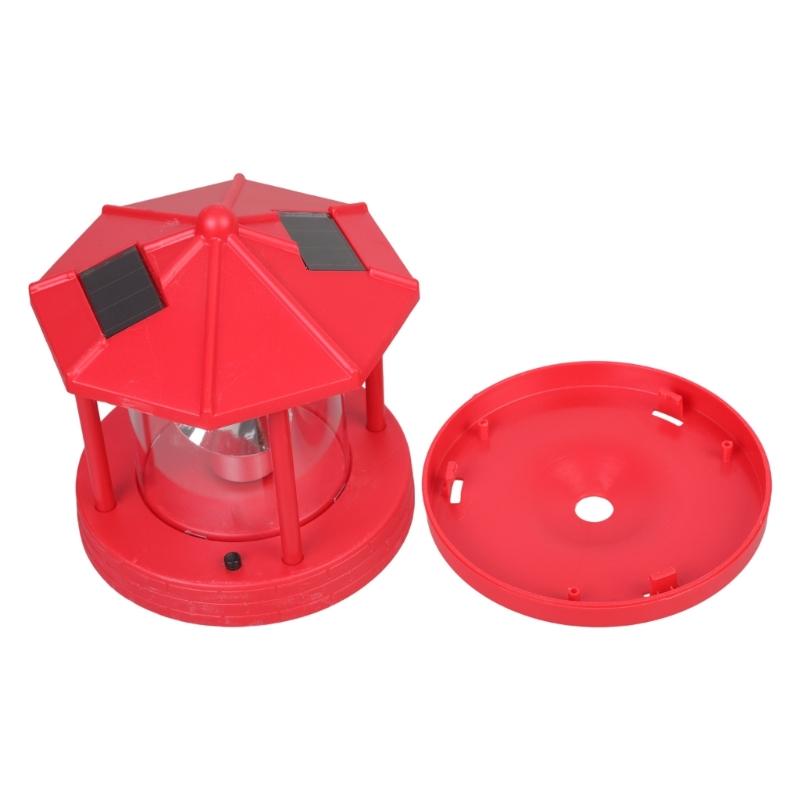 Automatic Solar Lighthouse Garden Light 360 Degree Rotating Lamp Plastic Outdoor Yard Decoration Easy Installation