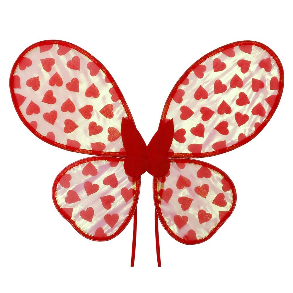 Organza Heart Butterfly Wing Easy to Wear Party Supplies Costume Wing Prop Heart Pattern Lightweight