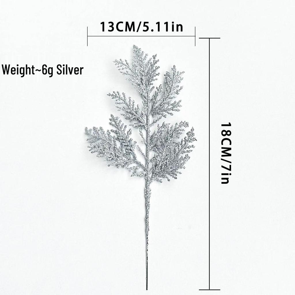 Christmas Gold Leaf Powder for DIY Festive Flower Arrangements, Various Colors with Pine Needles