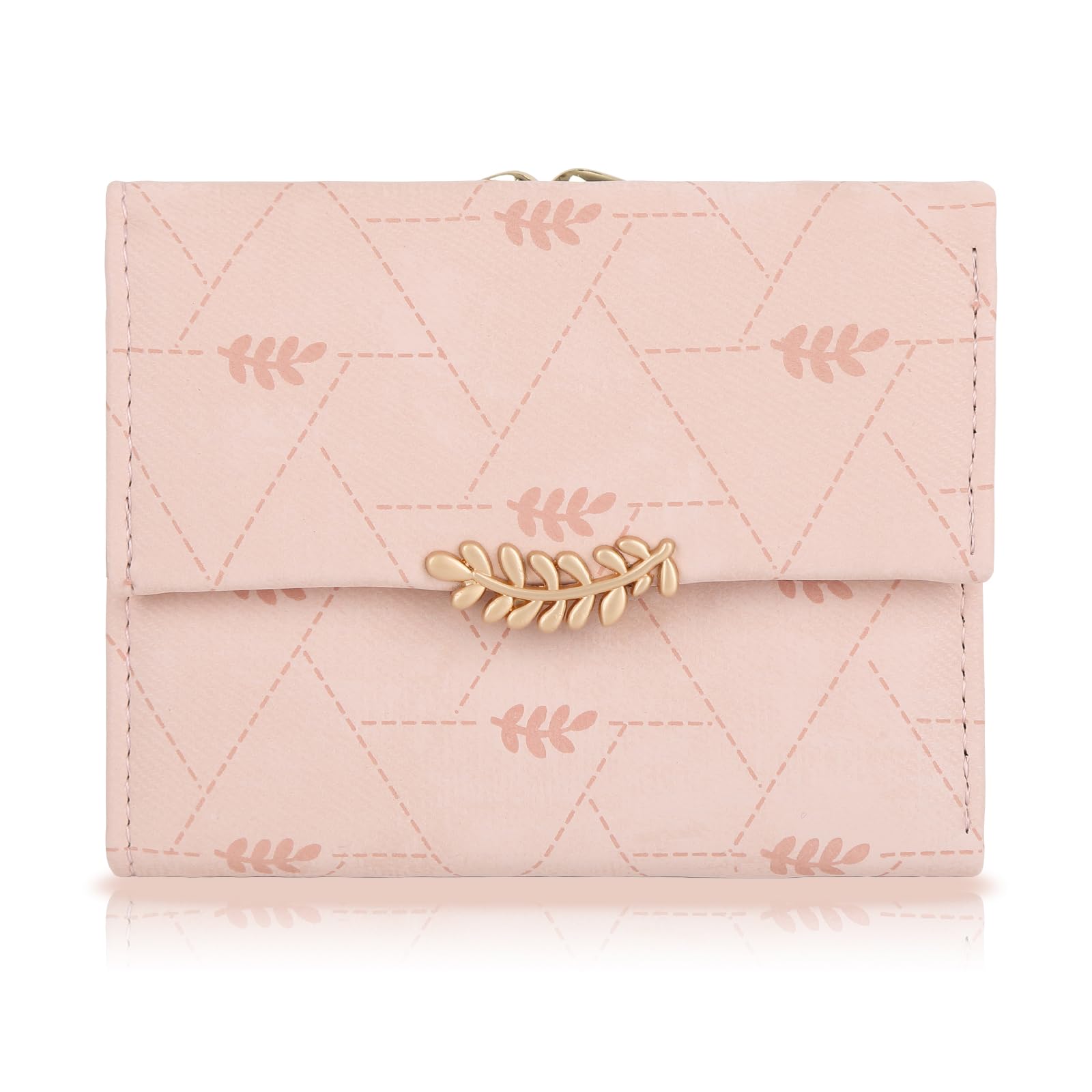 Компактный трехскладной кошелек ArtsEye для женщин, из ПУ-кожи, на кнопке, с RFID-защитой (1190-розовый)