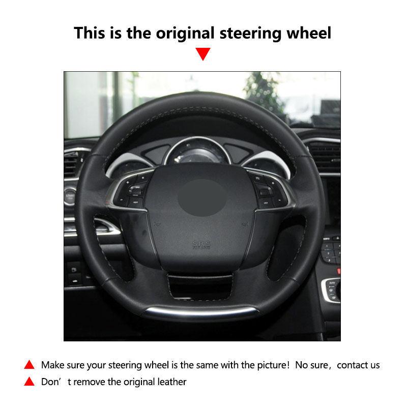 Car Interior Steering Wheel Microfiber Perforated Leather Cover Accessories For Citroen C4 C4L 2011 2012 2013 2014 2015 DS4