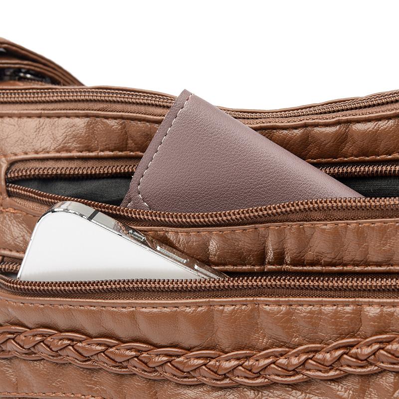 Мягкая кожаная сумка кроссбоди Женская сумка через плечо Маленькая квадратная сумка — фото 13