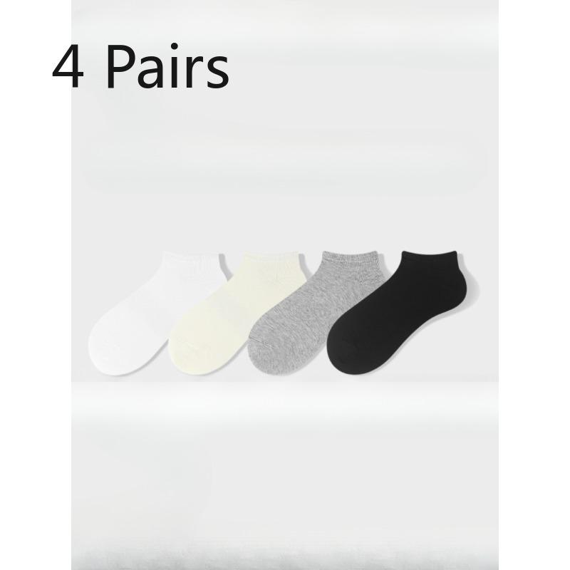 4 Paar Damen Frühling und Sommer Neue Mode Sport Freizeit Reine Farbe Deodorant Feuchtigkeitstransport In der Röhre Socken