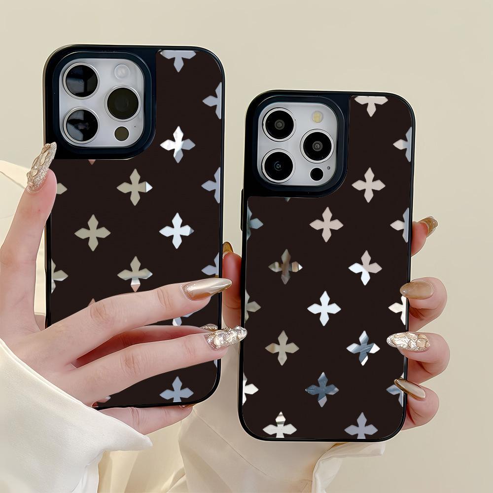 Cool Cross Flower Is Suitable for Apple 17ProMax Mobile Phone Case 15/14 All-inclusive 13/12 Anti-drop 16 High Value.