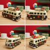 Large Campervan Model Retro Desktop Decoration Camper Van Model Metal Gift Iron Art Bus Piggy Bank Photography Props