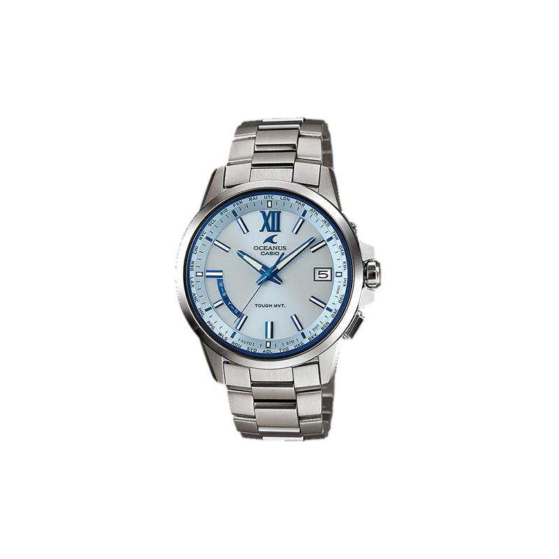 

Серія Casio OCEANUS-дискові тристрілочні бізнес прості класичні стрілки відображення дати сонячний кварцовий механізм нержавіюча сталь титановий ремінець OCW-T150-2AJF синій
