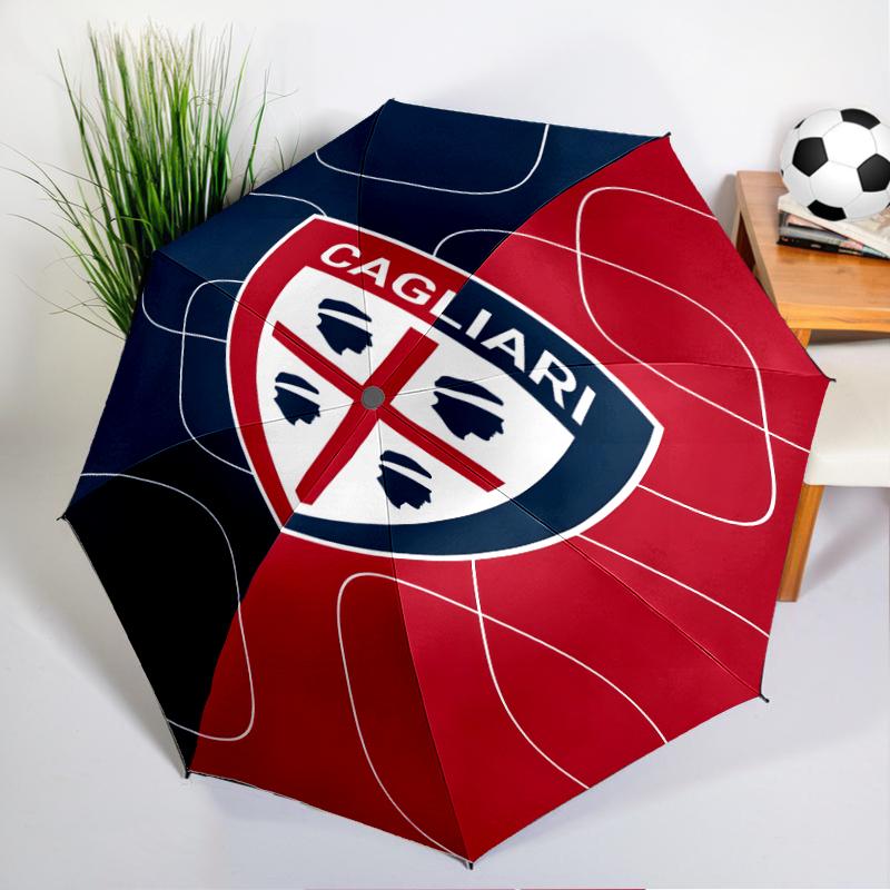 Football Cagliari Design Automatic Folding Umbrella - 8-Rib Travel Umbrella with Auto Open/Close & Portable, Gift for Christmas, Birthdays