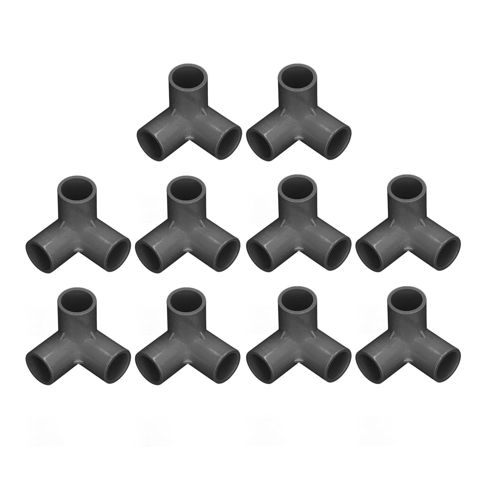

10pcs 3 Way Pipe Fittings PVC Plastic Right Angle Tee Corner Connector 20mm Inner Diameter PVC Elbow Fittings PVC Pipe Connector чорний