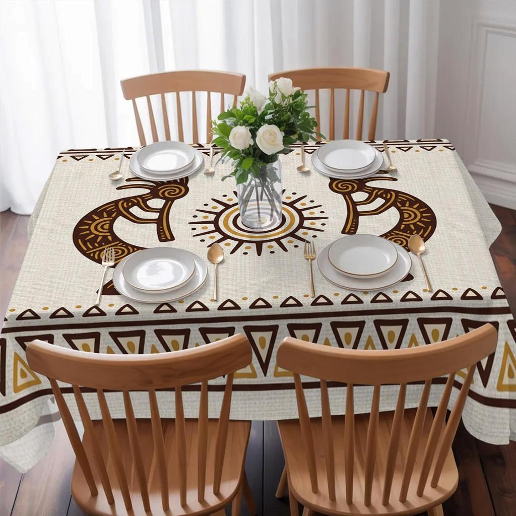 Southwest Geometry Ethnic Tribal Rectangle Tablecloth for Table Decor Reusable Kitchen Dining Tablecloth Holiday Party Decor