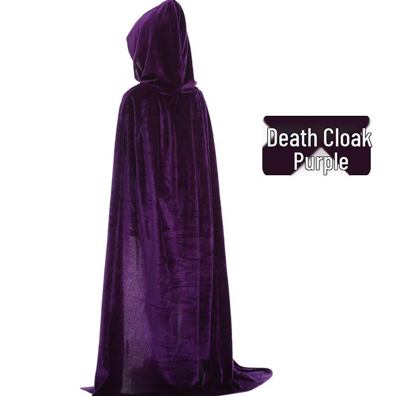 Pelerină de Halloween din catifea pentru copii și adulți - Pelerină costum cosplay de vrăjitoare sau secerător