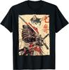Samurai Cat Warrior Ukiyo Ink Artwork Cat Samurai Gift Unisex T-Shirt