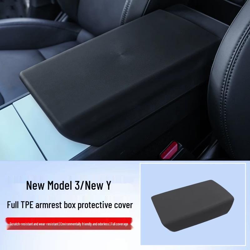 TPE Armrest Box Cover for Tesla Model 3/Y - Center Console Protector