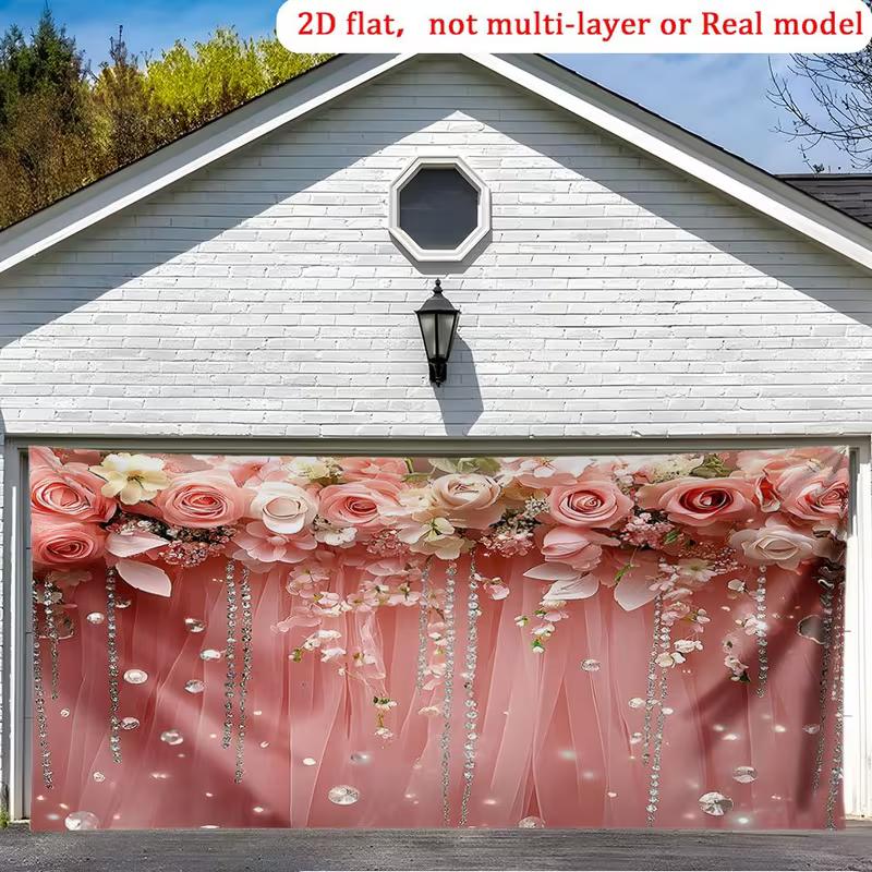 

2D Romantic Floral Curtain Backdrop Pink Rose Photography Background 47.2x31.5inch/120*80cm