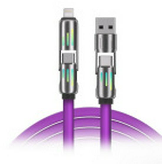 

2м PD65W + 27W Кабель-колонна Spring 4-в-1 для Apple и Huawei iPhone16