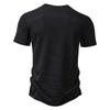 Sommar Herr Kortärmad T-shirt Enfärgad Henley Collar Casual T-shirts Herr Andningsbar T-shirt