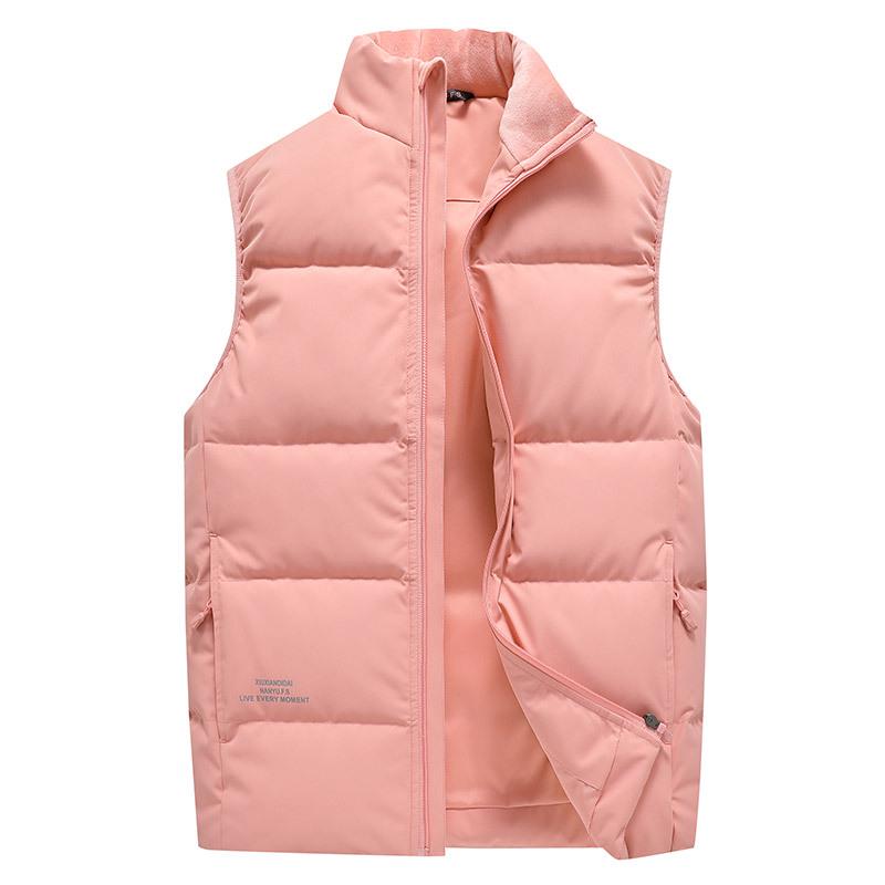Windproof Korean-Style Unisex Down Vest: Warm, Trendy, Plus Size, Autumn/Winter, Two-way Zipper, for Couples & Teens