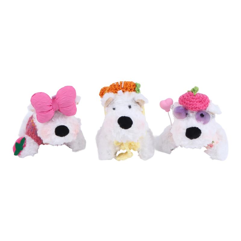 Kawaii West Highland Terrier Welpen Plüschtier Cartoon Magnetische Stoffpuppen Motorrad Elektrofahrrad Rückspiegel Anhänger Dekor