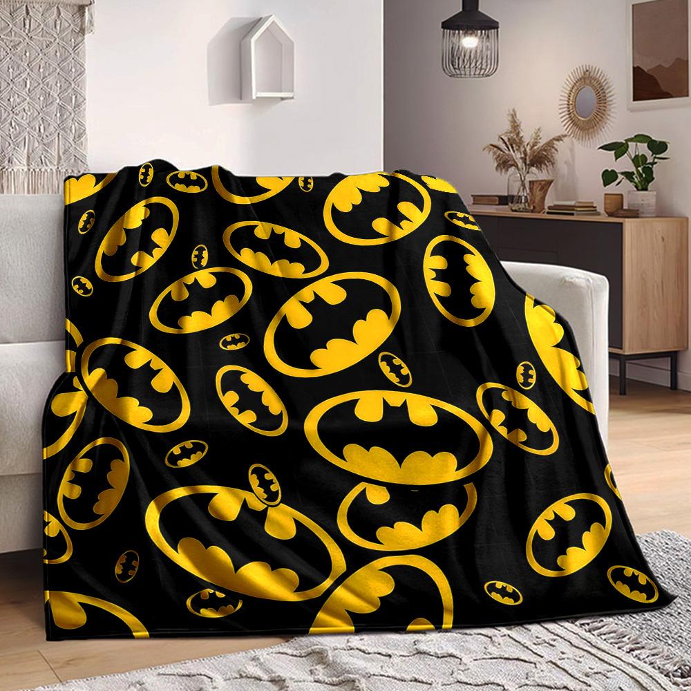 1pc Batman Flannel Throw Blanket - HD Printed Lightweight Soft Warm All-Season Blanket for Sofa, Bed, Travel, Camping 107