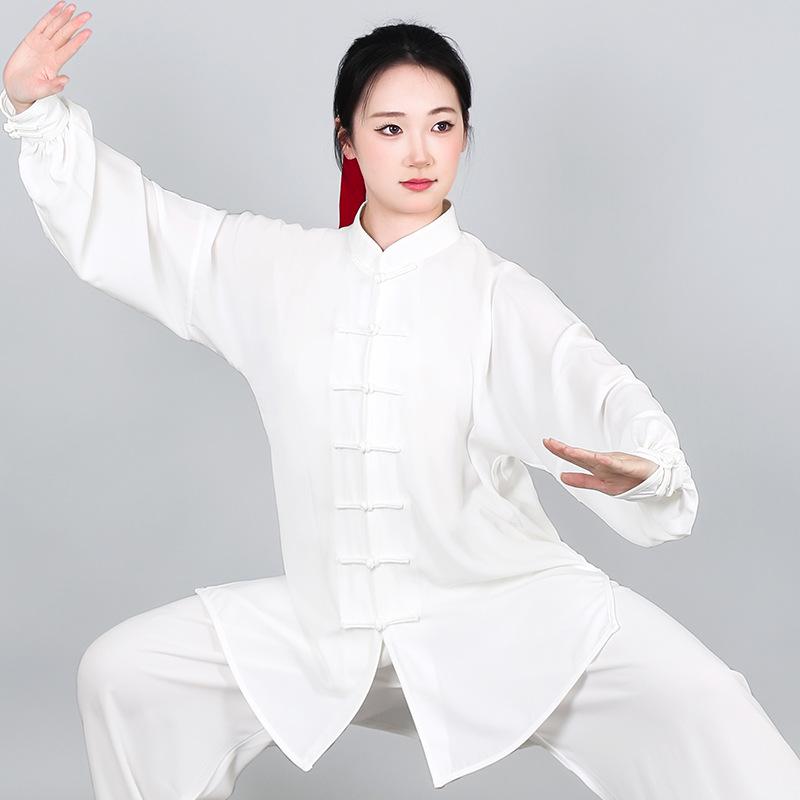 Tai Chi Uniform: Spring/Autumn Practice Suit for Men & Women - Eight Brocades Martial Arts Performance Wear for Middle-aged & Elderly
