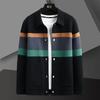 Autumn Winter Fashion Knitted Cardigan Coat Men's Matching Color Casual Loose Sweater Warm Coats Plus Size