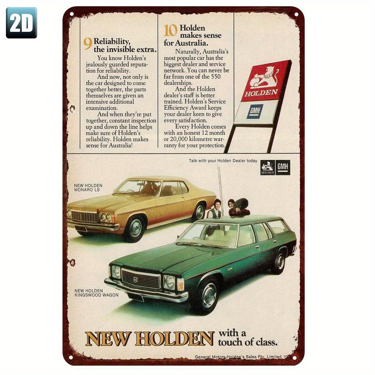 

Vintage Tin Sign Classic Car Enthusiast MustHave Rustic Metal Wall Art Featuring New Monaro Kingswood Wagon Retro Austra 20x30cm（7.8x11.8inch）