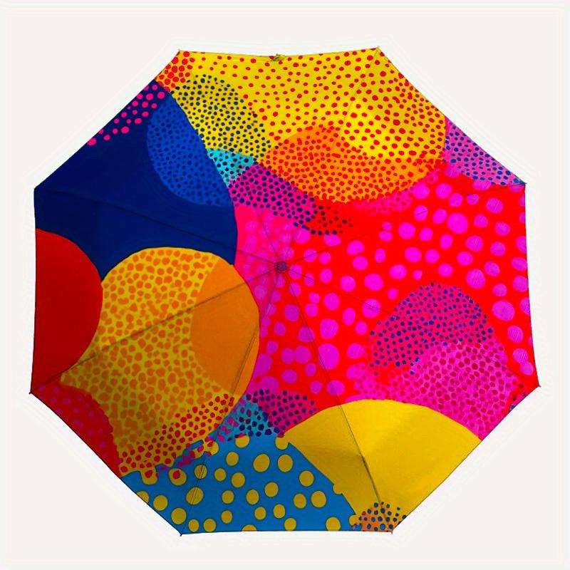 

1pc Colorful Dots Pattern Automatic Open, Sturdy Iron Frame, Compact Folding Design, All-Season Portable Umbrella for Women & Men yy250801115