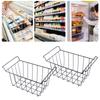 2 Pcs   Wire Storage Basket PE Coated Hanging Rack   Bin Black for Refrigerator Shelves