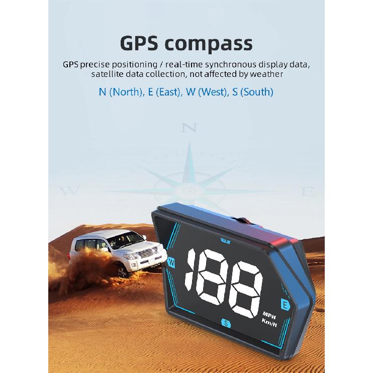 New HUD G20 GPS Car Head-Up Display Digital Speedometer Universal Big Font Overspeed Alarm For All Cars Electronic Accessories