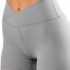 Women High Waist Solid Color Skinny Cross Waist Hip Lift Workout Yoga Sports Shorts