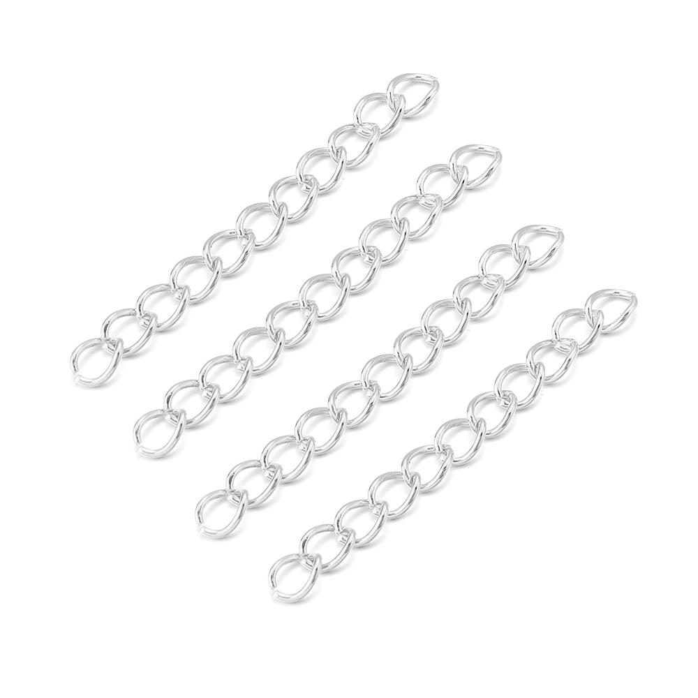 100pcs/lot 50/70mm Extension Chain Tail Chain Iron Extended Bulk Tail Chain For Jewelry Making DIY Bracelet Necklace Accessories