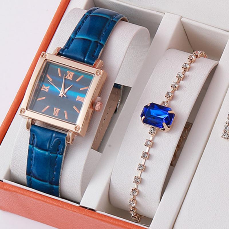 New Fashion Women'S Crocodile Belt Watch Square Roman Numerals Women'S Student Quartz Watch