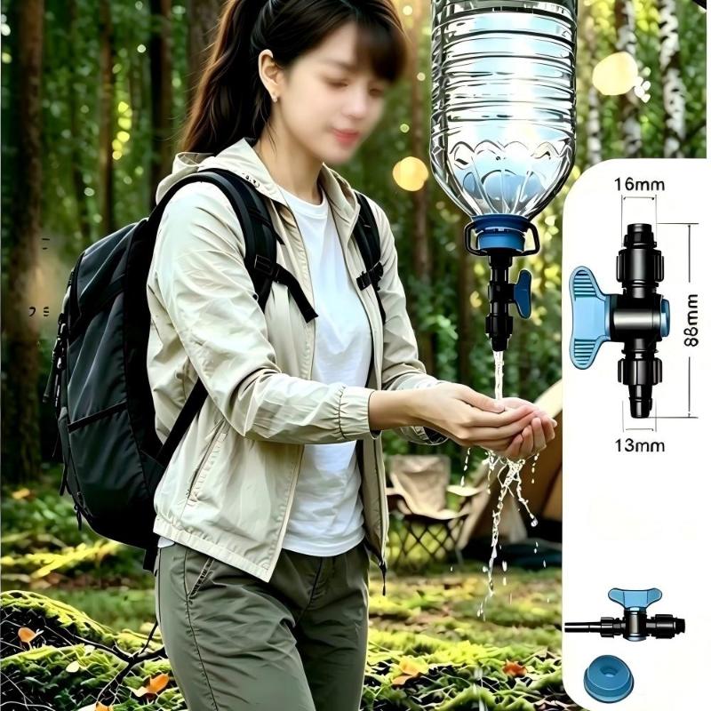 Universal Portable Double Lock Bypass Valve Water Tap Bottle Adapter High Pressure Resistant for Garden Irrigation Use
