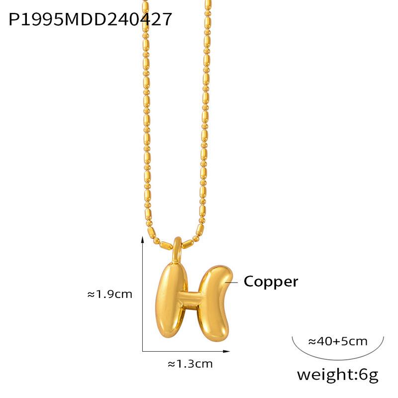 26 English Letter Copper Pendant Titanium Steel Necklace Female Niche Personality Collarbone Chain