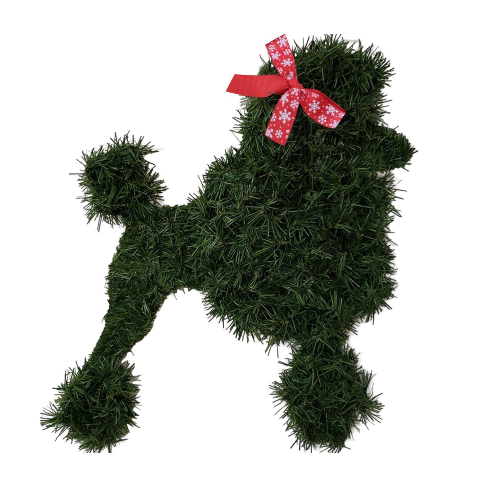 

Dachshund Dog Wreath Artificial Branches Green Leaves Garland For Front Door Handcrafted Wreath Wall Door Hanger Christmas Decor