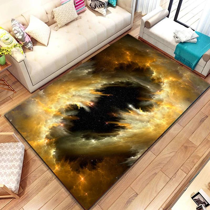 Cosmic Nebula Pattern Carpet Soft Play Mat for Bedroom Livingroom Decor Crawl Mat Christmas Gift Rug Non Slip