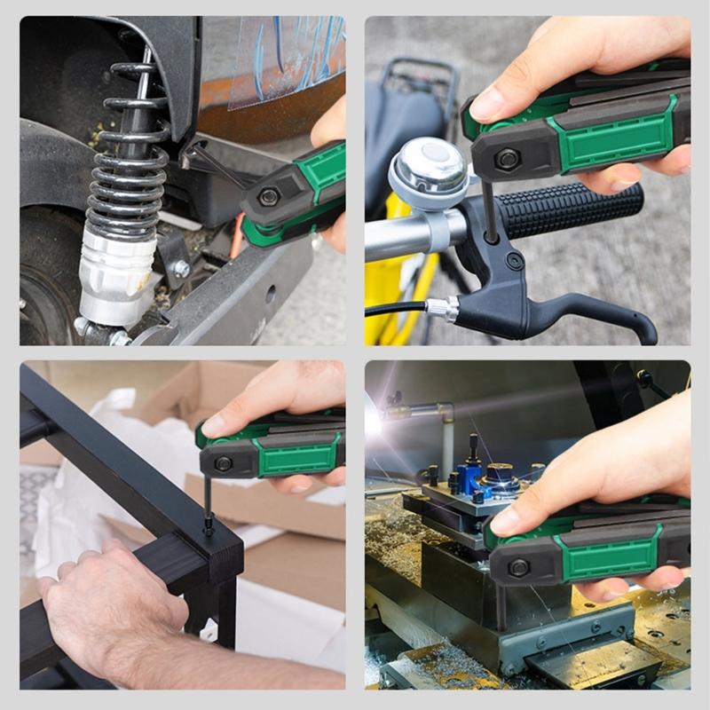 Folding Wrenches Set Hex Key Set Included Portable Key Set for Basic Home Repair Applications Easy Storage Applications