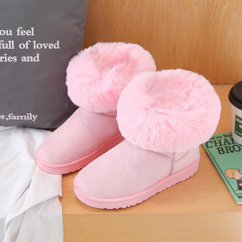 Flat snow boots 2025 new winter wear warm outside, Qiansong Yijia thick wool cotton shoes warm feet, office feet warm