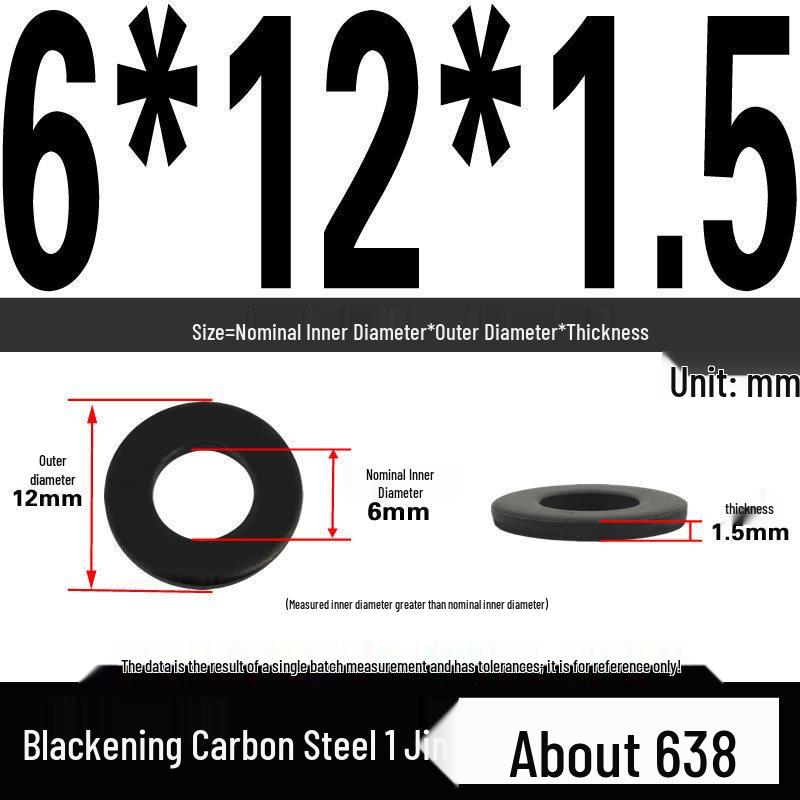 Blackened Thickened Oversized Metal Washer