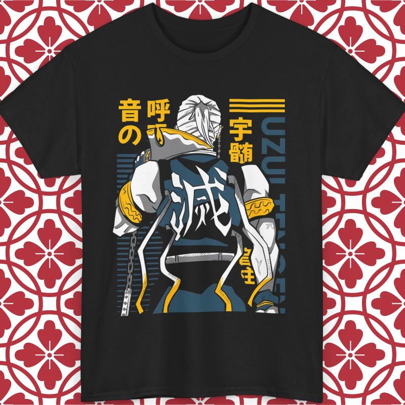 Demon Killer Anime T-shirt Tengen Uzui Kimetsu No Yaiba Summer New Retro Fashion Men and Women Japanese Anime
