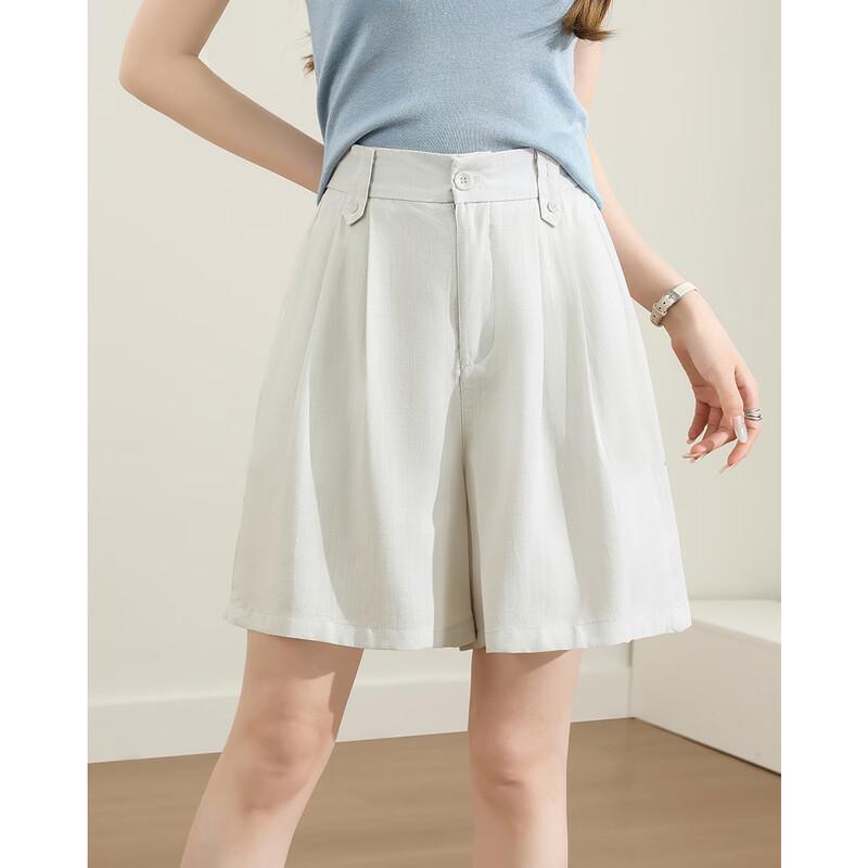 TERRE BLEUE Women s High-Waist Wide-Leg Casual Shorts M