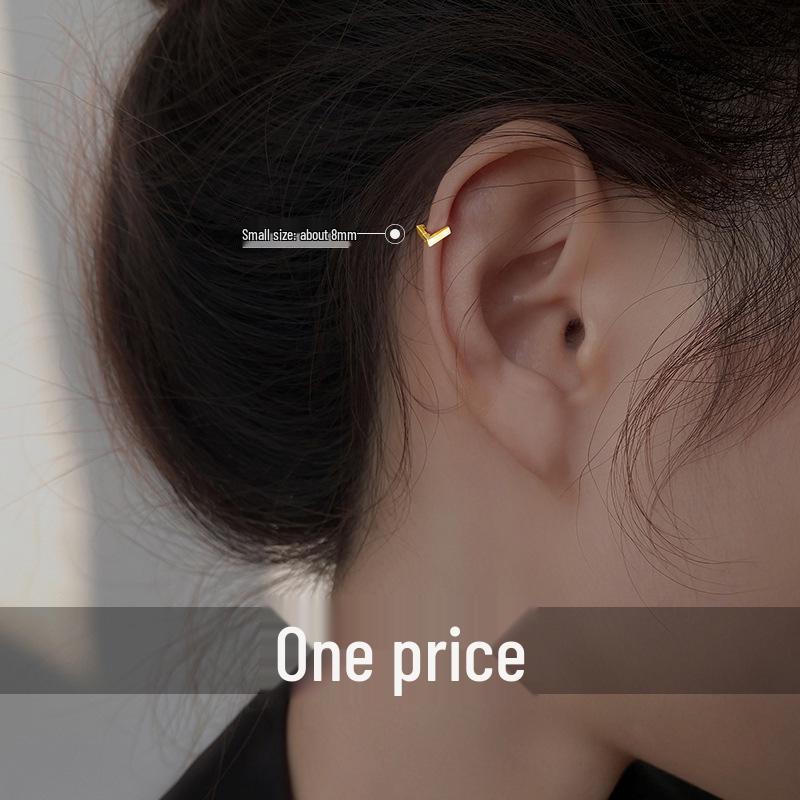 

Трендовые серебристые геометрические серьги-пусеты на кость уха 2023 для женщин - Уникальный нишевый дизайн