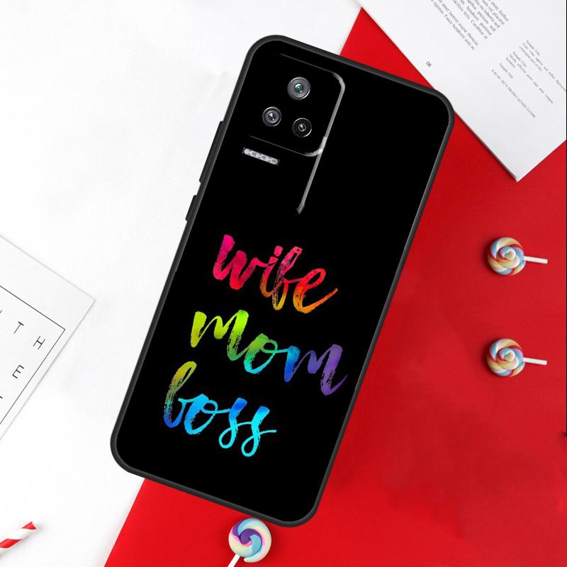 Wife Mom Boss Quotes Cover For Xiaomi 14 Ultra 15 13 11T 12T 13T 14T Pro POCO X7 Pro X3 X5 X6 M6 F5 F6 Pro Case