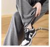 High-Waisted Glutinous Rice Knit Wide-Leg Pants - Women's Trendy Autumn Casual Loose-Fit (145cm)