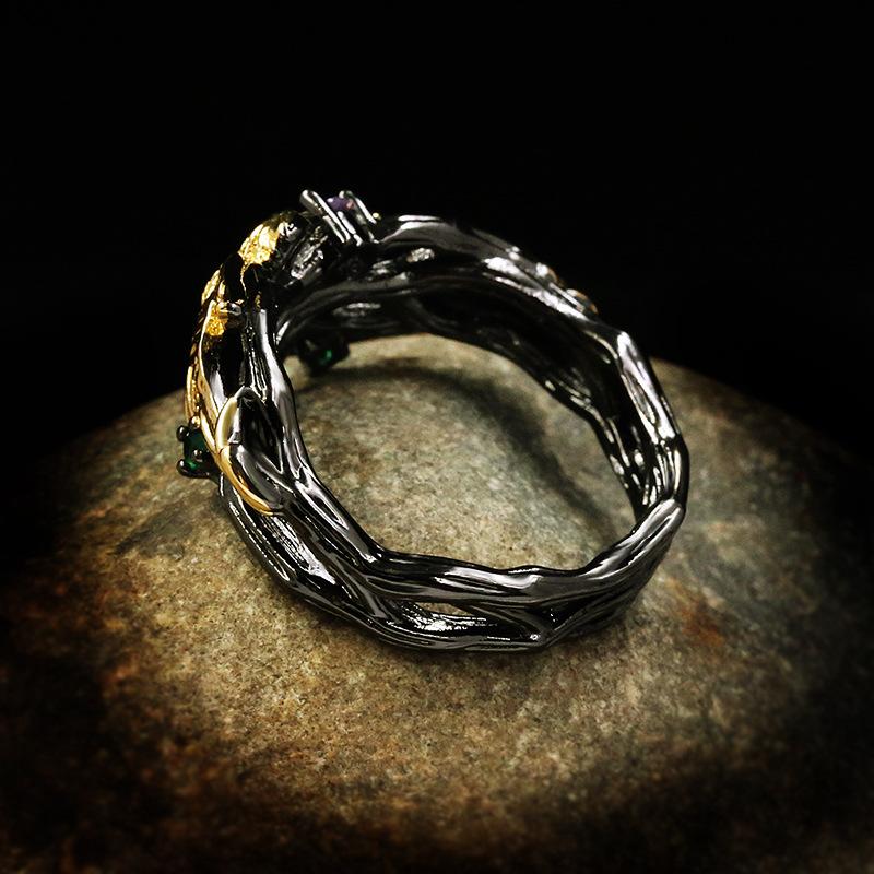 New Creative and Lively Hummingbird Ring Between Fingers Korean Version of Glue Contrasting Color Ring Goddess Jewelry