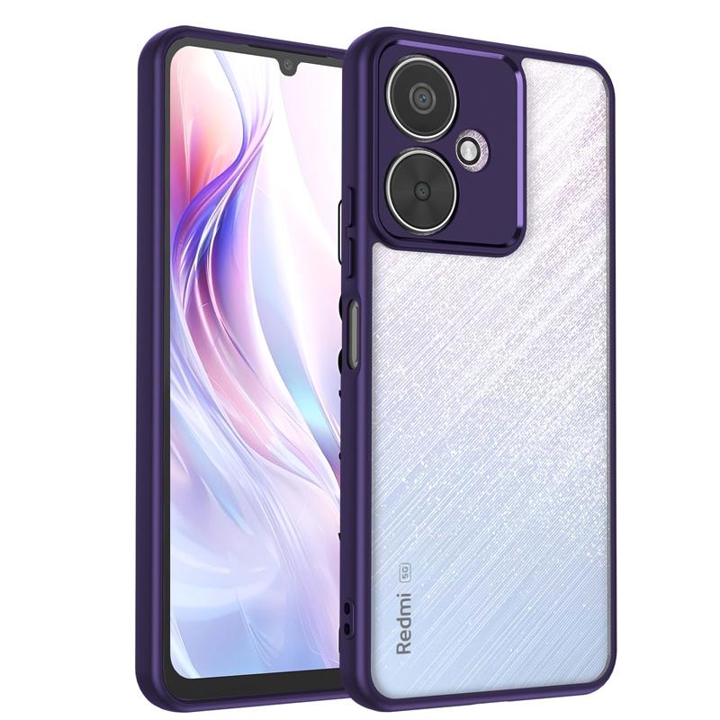 For Xiaomi Poco M6 5G Case Plating Silicone Bumper Shockproof Clear Back Cover Hard Matte Phone Case for Xiaomi Poco M6 5G