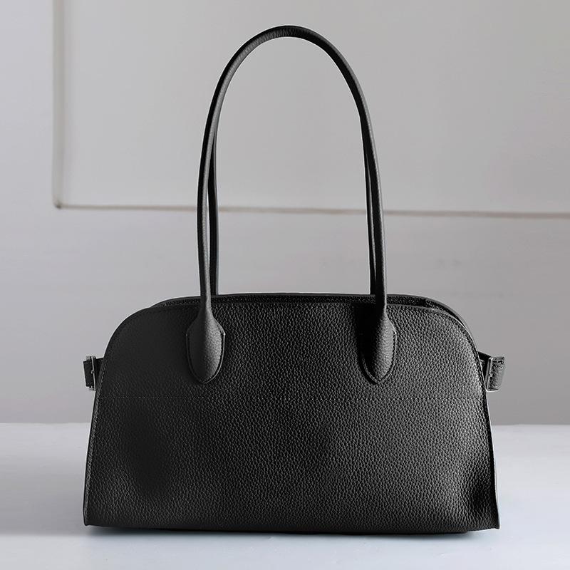 Head Layer Cowhide Tote Bag Margaux10/15 Single Shoulder Genuine Lychee Pattern Large Capacity Handbag Travel