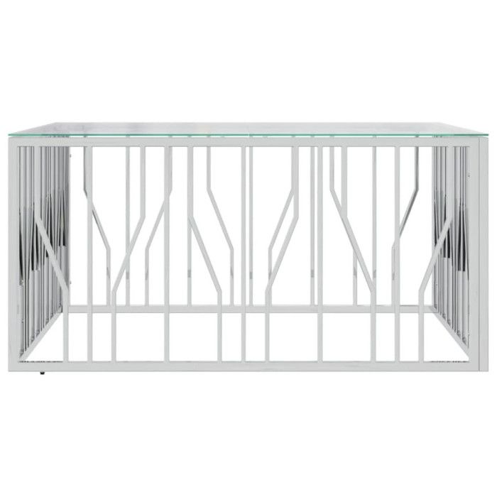 VidaXL Coffee Table 100x100x50 Cm Stainless Steel and Glass 350065