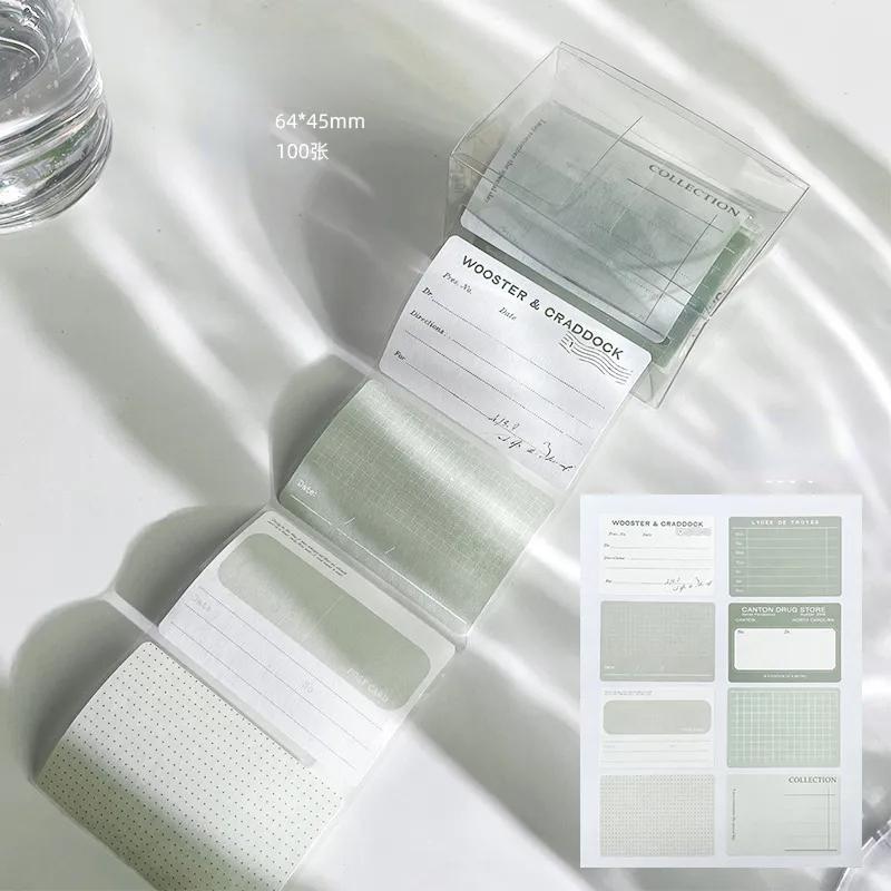 100 hárkov/škatuľka Výsuvná rolka poznámkový blok Kreatívna jednoduchosť Štúdium Samolepiaca poznámka Urob si sám Dekoratívna nálepka na zošity Krásna nálepka so štítkom